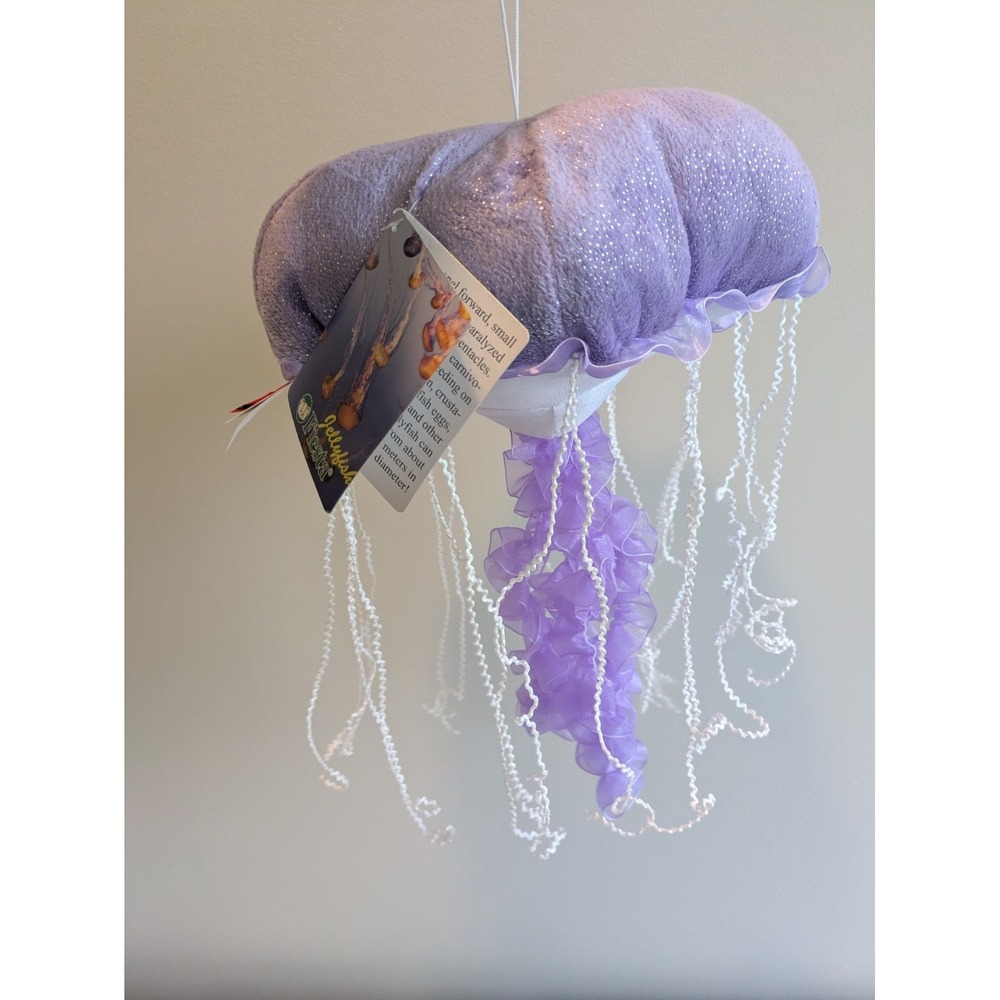 Fiesta Purple Glitter Hanging Jellyfish Plush 14 Inch Ocean Sea Life A15249E